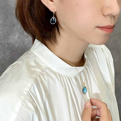 ネックレス 天然石 ティアドロップ チェーン うるうるクォーツ ANTICO ASN002