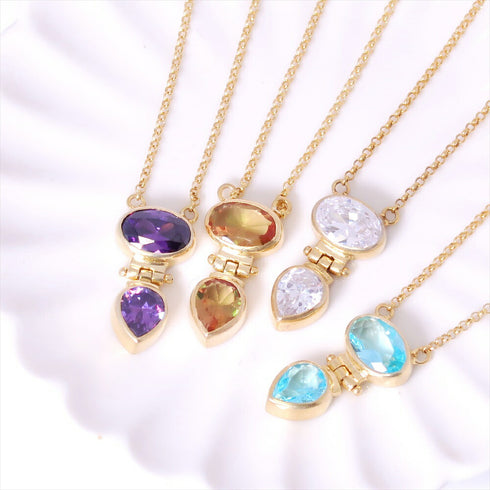 ナノッタ ネックレス ハイドロ アメジスト 甲丸チェーン40 アジャ5 GD ASN005-SN008-GDAMETH