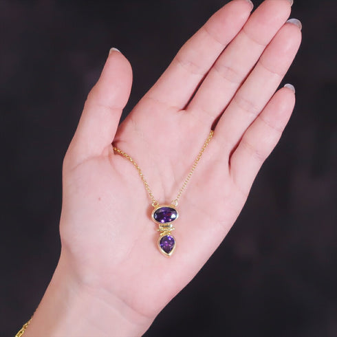 ネックレス 天然石 ティアドロップ ラウンド オーバル チェーン うるうるクォーツ ANTICO ASN005