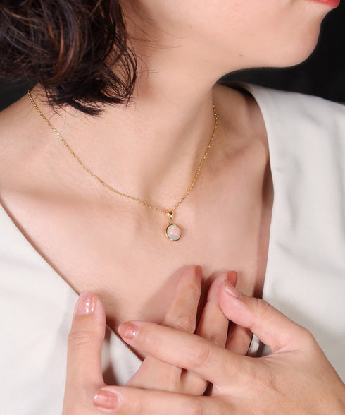 ネックレス 天然石 ラウンド チェーン ANTICO ASN011