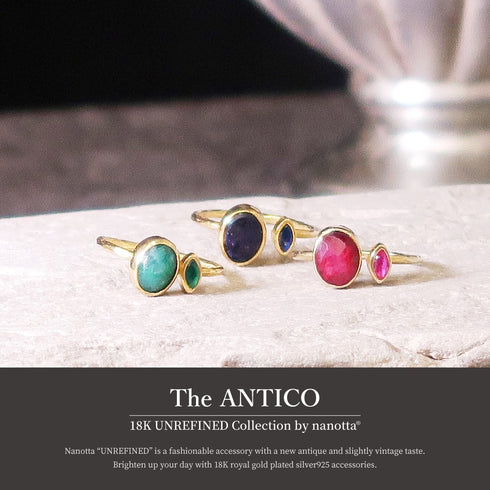 リング 指輪 天然石 オーバル マーキス フォークリング アンリファインド ANTICO ASR002