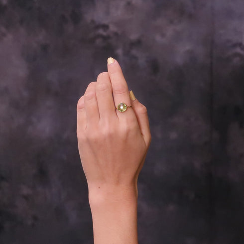 リング 指輪 天然石 ラウンド うるうるクォーツ ANTICO ASR003