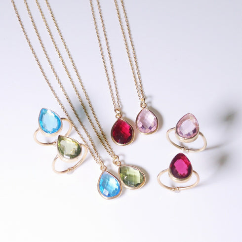 リング 指輪 天然石 ティアドロップ うるうるクォーツ ANTICO ASR004