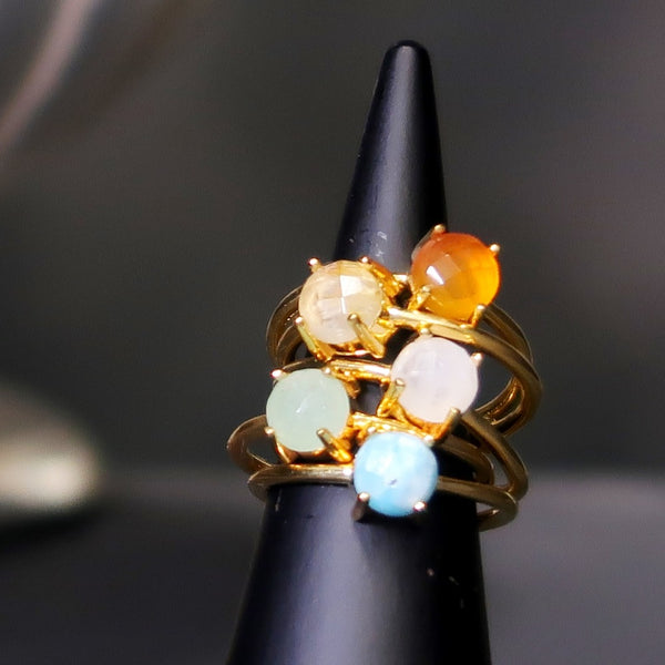 ナノッタ 指輪 アベンチュリン ラウンド 4本爪 GD ASR005-SR061-AVENTU