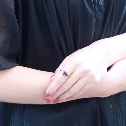 リング 指輪 天然石 オーバル うるうるクォーツ ANTICO ASR009