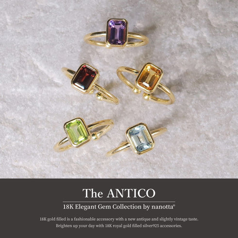 リング 指輪 天然石 レクタングル オクタゴンカット ANTICO ASR010