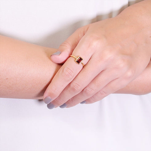 リング 指輪 天然石 レクタングル オクタゴンカット ANTICO ASR010