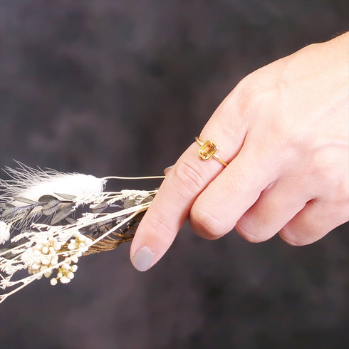 リング 指輪 天然石 レクタングル オクタゴンカット ANTICO ASR010