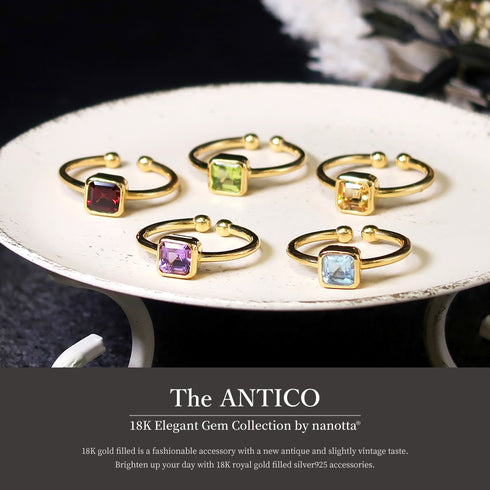 リング 指輪 天然石 スクエア オクタゴンカット ANTICO ASR011