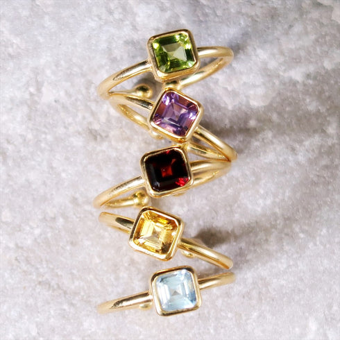 リング 指輪 天然石 スクエア オクタゴンカット ANTICO ASR011