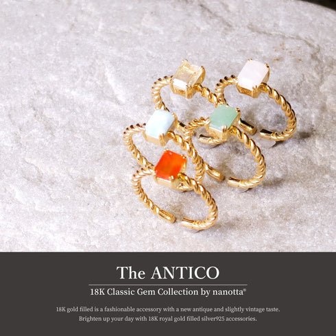リング 指輪 天然石 レクタングル ツイスト ANTICO ASR012