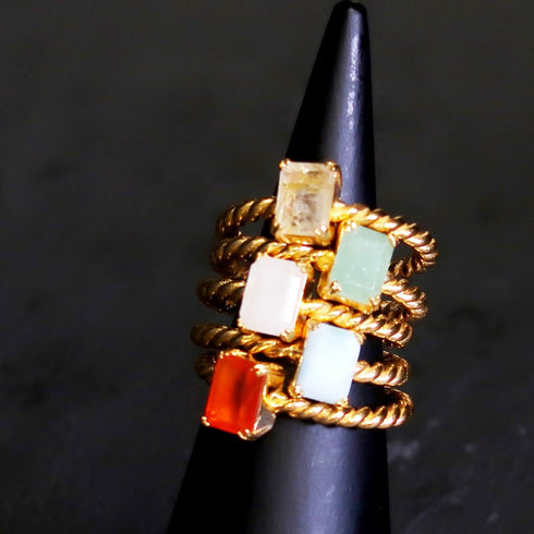 ナノッタ 指輪 アベンチュリン レクタングル GD ASR012-SR078-AVENTU