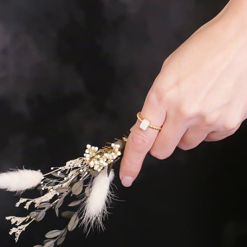 リング 指輪 天然石 レクタングル ツイスト ANTICO ASR012