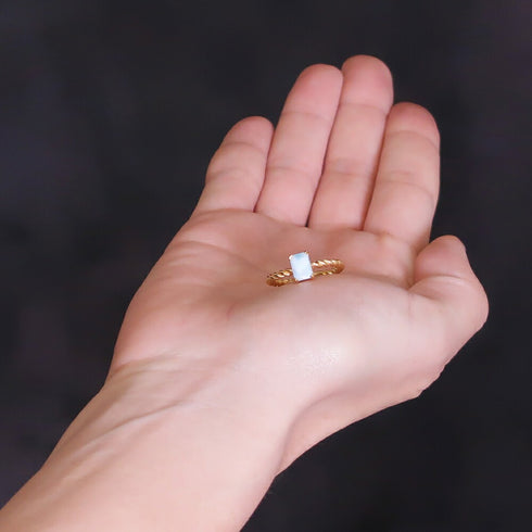 リング 指輪 天然石 レクタングル ツイスト ANTICO ASR012