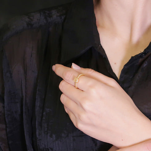 リング 指輪 天然石 スクエア ツイスト ANTICO ASR013