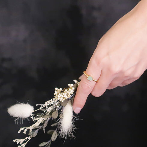 リング 指輪 天然石 スクエア ツイスト ANTICO ASR013