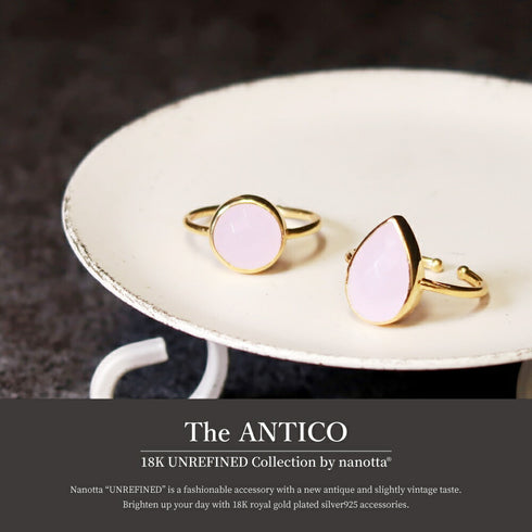 リング 指輪 天然石 ティアドロップ ラウンド アンリファインド ANTICO ASR017