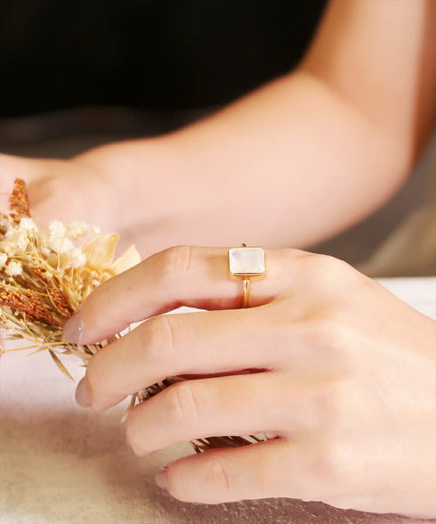 リング 指輪 天然石 レクタングル ANTICO ASR023