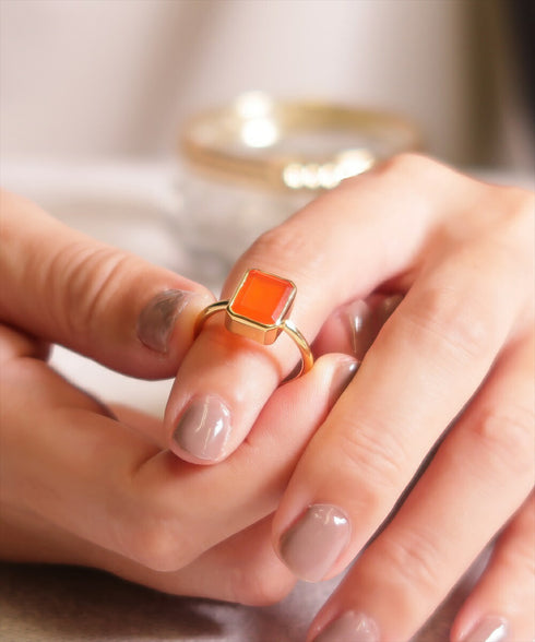 リング 指輪 天然石 レクタングル ANTICO ASR023