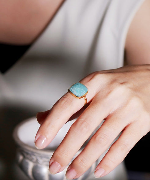 リング 指輪 天然石 ティアドロップ ラウンド オーバル スクエア トリリアント 三角 ANTICO ASR030