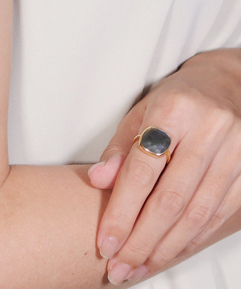 リング 指輪 天然石 ティアドロップ ラウンド オーバル スクエア トリリアント 三角 ANTICO ASR032