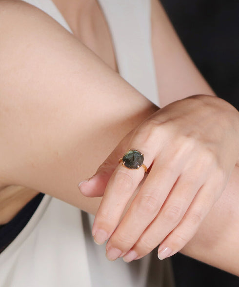 リング 指輪 天然石 ティアドロップ ラウンド オーバル スクエア トリリアント 三角 ANTICO ASR032