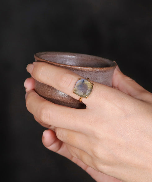 リング 指輪 天然石 ティアドロップ ラウンド オーバル スクエア トリリアント 三角 ANTICO ASR032