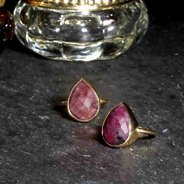 ナノッタ 指輪 ナチュラルサファイア ブラウン系 ドロップ ASR038-BROWN