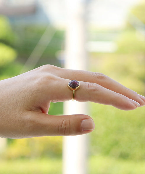 リング 指輪 天然石 ナチュラルサファイア オーバル アンリファインド ANTICO ASR039