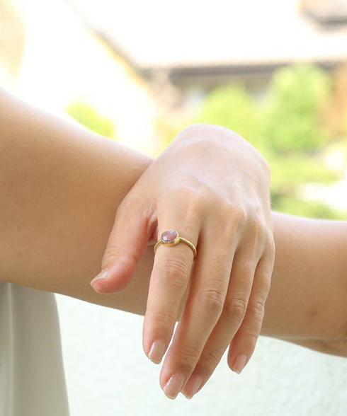 リング 指輪 天然石 ナチュラルサファイア ラウンド アンリファインド ANTICO ASR040