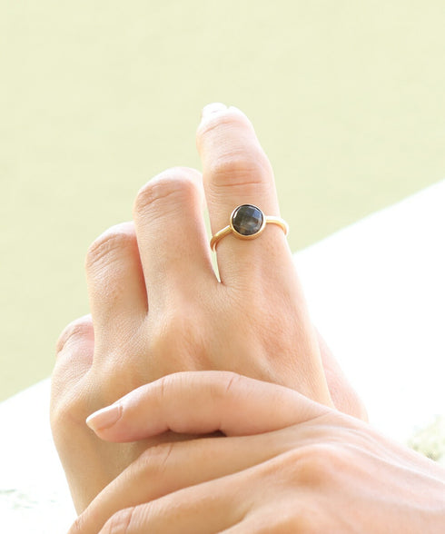 リング 指輪 天然石 ナチュラルサファイア ラウンド アンリファインド ANTICO ASR040