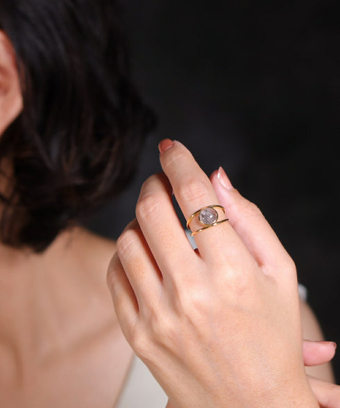 リング 指輪 天然石 ラウンド レイヤード ANTICO ASR046