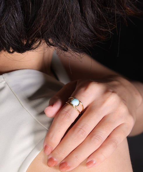 リング 指輪 天然石 ラウンド レイヤード ANTICO ASR046