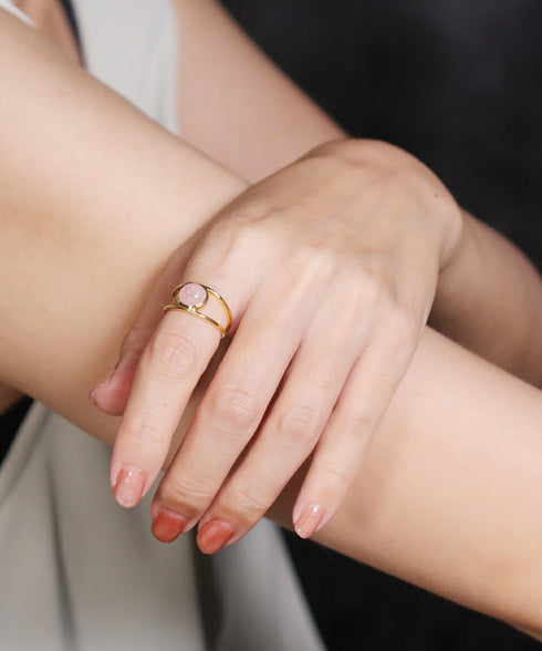 リング 指輪 天然石 ラウンド レイヤード ANTICO ASR046