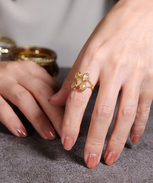 リング 指輪 天然石 オーバル フォークリング ANTICO ASR047