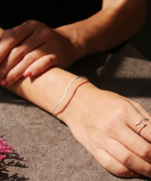 THE 純銀 バングル ブレスレット BBA003