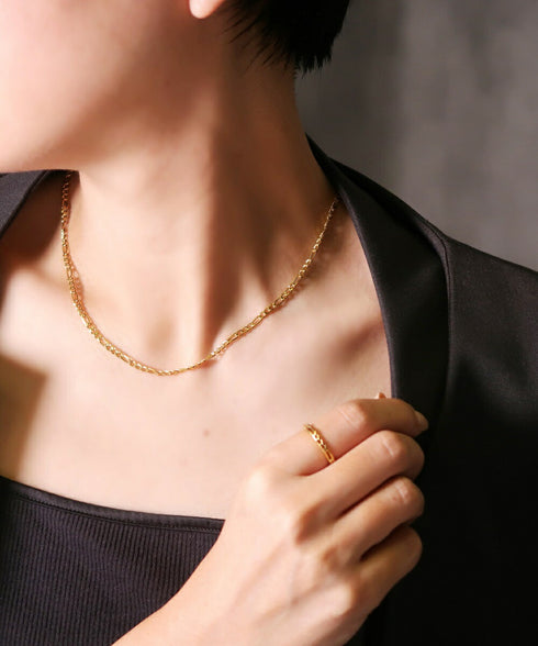 ネックレス サージカルステンレス 316L フィガロチェーン CNC005