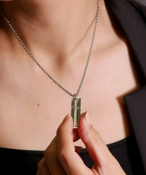 ネックレス サージカルステンレス 316L プレート クロス CNC009