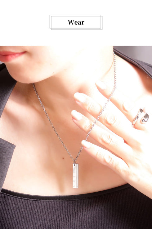 ネックレス サージカルステンレス 316L プレート ローマ数字 CNC010