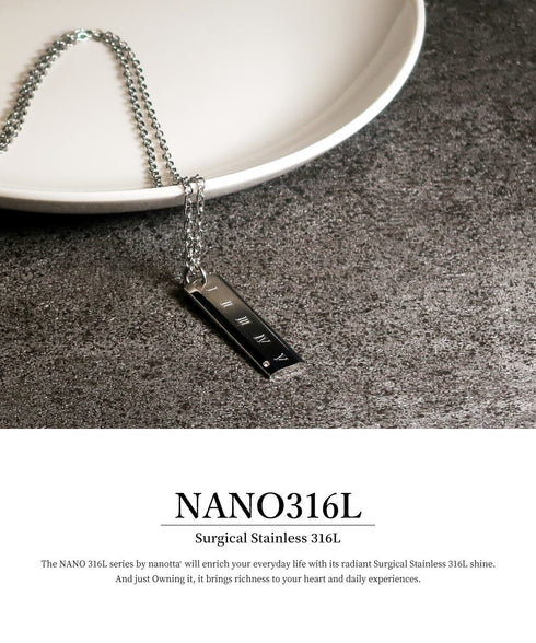 ネックレス サージカルステンレス 316L プレート ローマ数字 CNC011