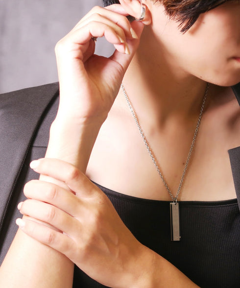 ネックレス サージカルステンレス 316L プレート ローマ数字 CNC011