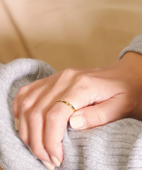 リング 指輪 サージカルステンレス 316L 甲丸 一粒スタッズ CRN003