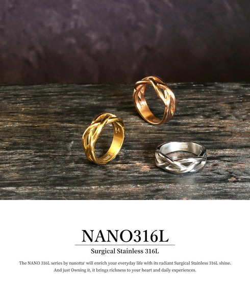 リング 指輪 サージカルステンレス 316L 編込み CRN015