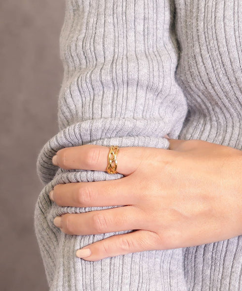 リング 指輪 サージカルステンレス 316L 編込み CRN015