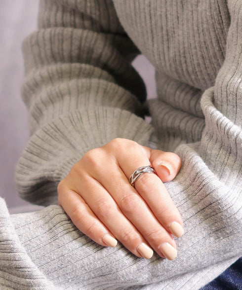 リング 指輪 サージカルステンレス 316L 編込み CRN015