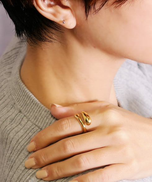 リング 指輪 サージカルステンレス 316L フォークリング CRN016