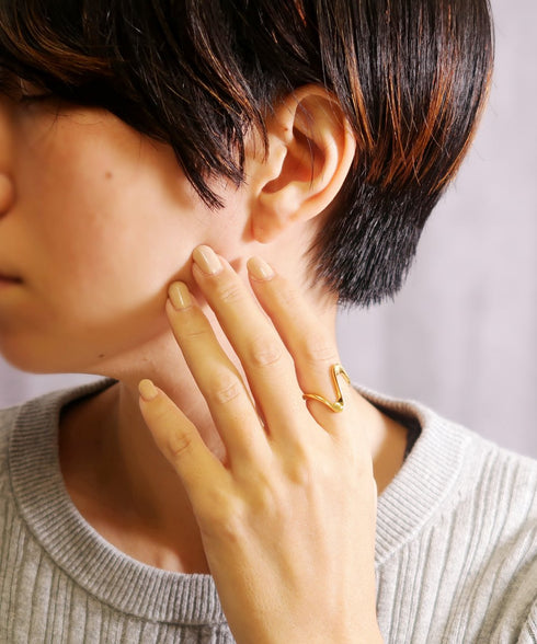 リング 指輪 サージカルステンレス 316L ウェーブ CRN017