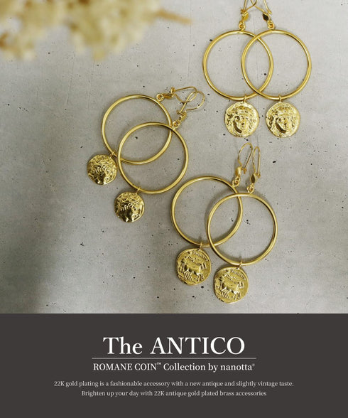ピアス ラウンド フック サークル ロマネコイン ANTICO DER006