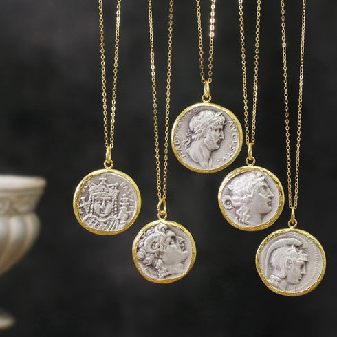 ナノッタ ネックレス コイン 古代ギリシャ 女神アテナ SV GD 60cm DNC004-CC005B