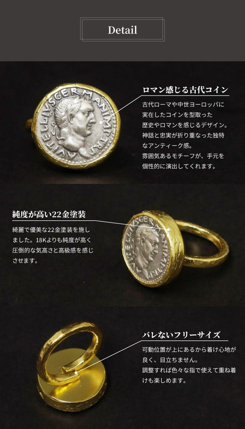 リング 指輪 オリエンタル ロマネコイン ANTICO DRN002